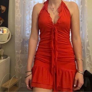 Charlotte Russe Vibrant Orange Dress